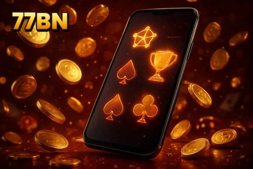 77BN | 77BN app interface showcasing diverse online 77BN – 77BN app interface showcasing diverse online games and platform features.