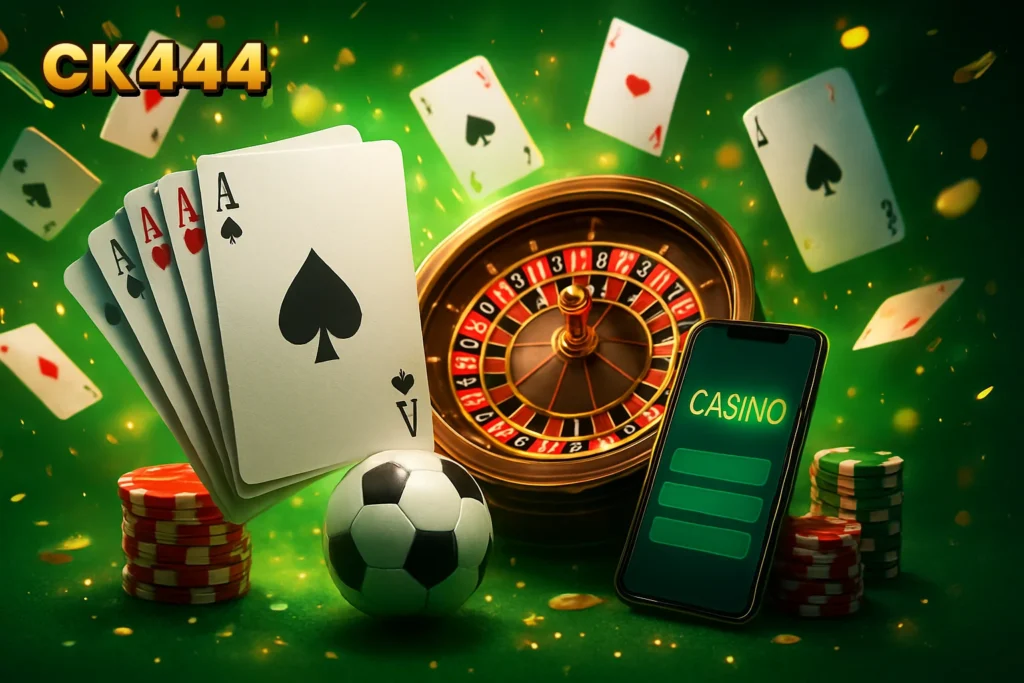 CK444 – CK444 platform interface showcasing diverse online games and betting options.