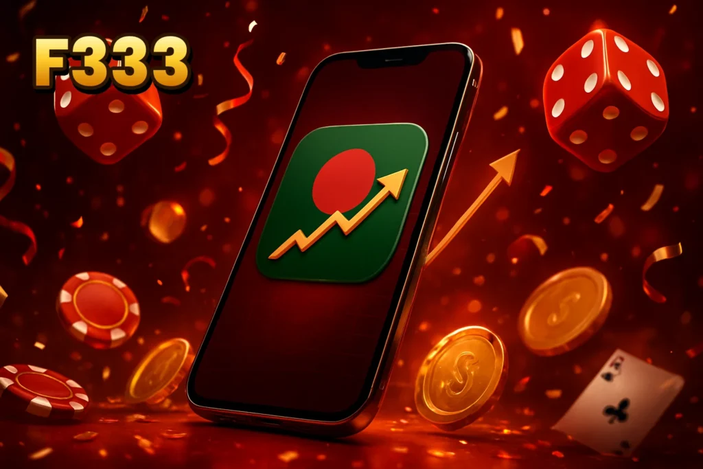 F333 – Visualizing the F333 app's growing popularity in Bangladesh, highlighting mobile engagement and user interest.